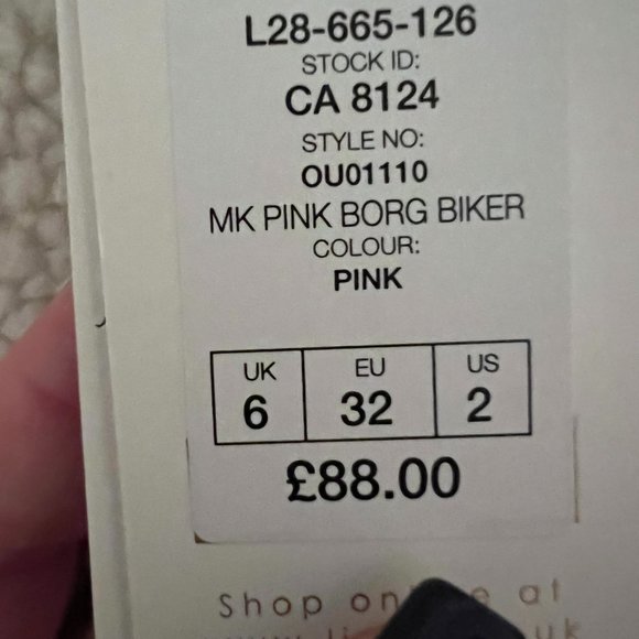 Women's Lipsy London Pink Leather and Shearling Cropped Biker Jacket - Picture 4 of 4